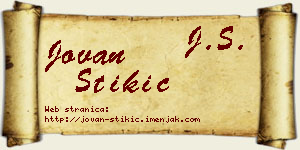 Jovan Stikić vizit kartica